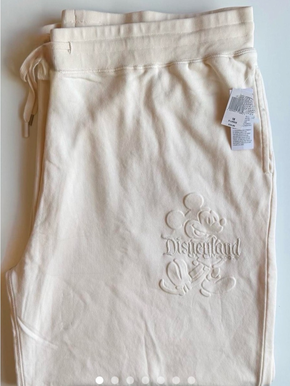 Disney Parks, Disneyland , Cream Embossed Mickey Jogger Pants size 3x, XXXL